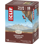 CLIF Bar Chocolate Brownie Energy Bars 18 pack front view display