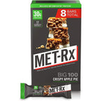 MET-Rx Big 100 Crispy Apple Pie Protein Bar front packaging view showing 30g protein claim.