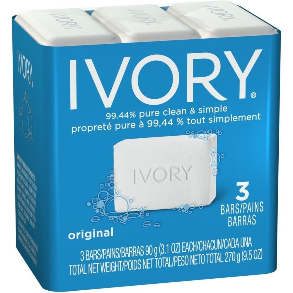 Procter and Gamble Ivory Original Bar Soap 3 pack front view