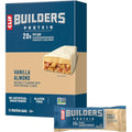 Clif Builder's Vanilla Almond Protein Bars front view 12 pack box for muscle recovery