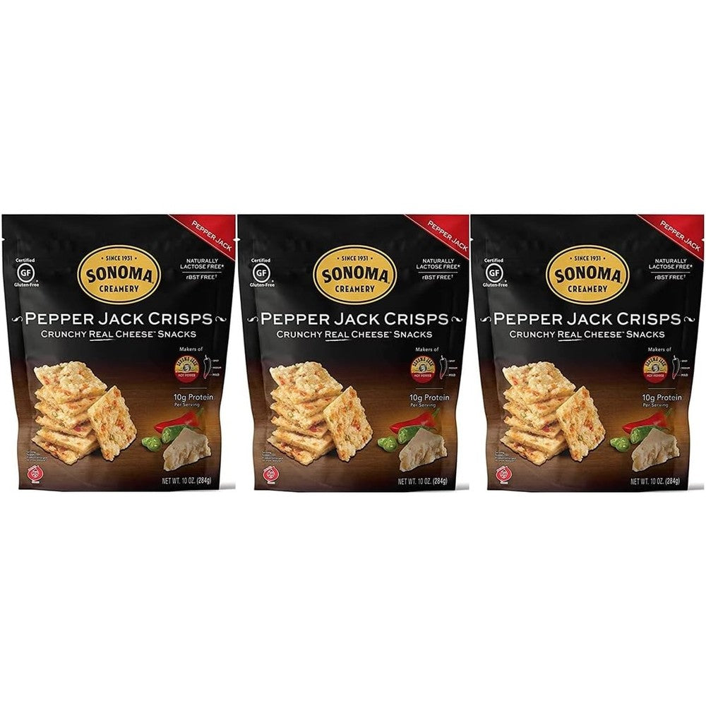 Sonoma Creamery Pepper Jack Cheese Crisps 10 Ounce front view high protein snack
