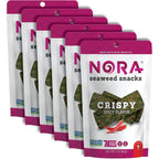 Nora Crispy Spicy Seaweed Snacks front view packaging showing 6 pack bundle