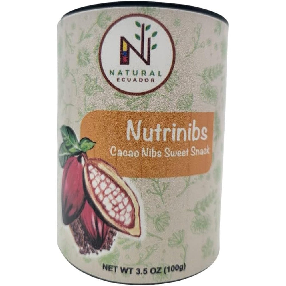 Natural Ecuador Nutrinibs Cacao Nibs front view authentic superfood snack.