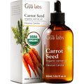 Gya Labs Organic Carrot Seed Oil 1 Fluid Ounce bottle front view for skin hydration