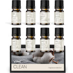 VINEVIDA Set of 8 Clean Scents fragrance oils front view for candle making.