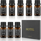 SEAMOSH Hotel Collection Diffuser Essential Oil Gift Set front view showing eight brown bottles.