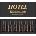 Qiapu Hotel Collection luxury diffuser oils set front view showing six bottles.