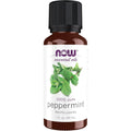 NOW Foods Peppermint Essential Oil 1 Fluid Ounce bottle front view showing the product label.
