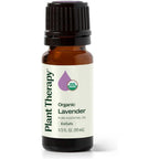 Plant Therapy Organic Lavender Essential Oil 10ml front view showing USDA Organic seal