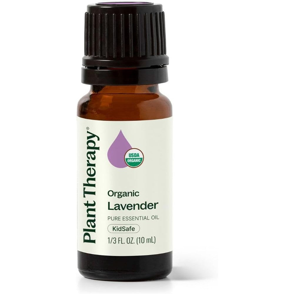 Plant Therapy Organic Lavender Essential Oil 10ml front view showing USDA Organic seal