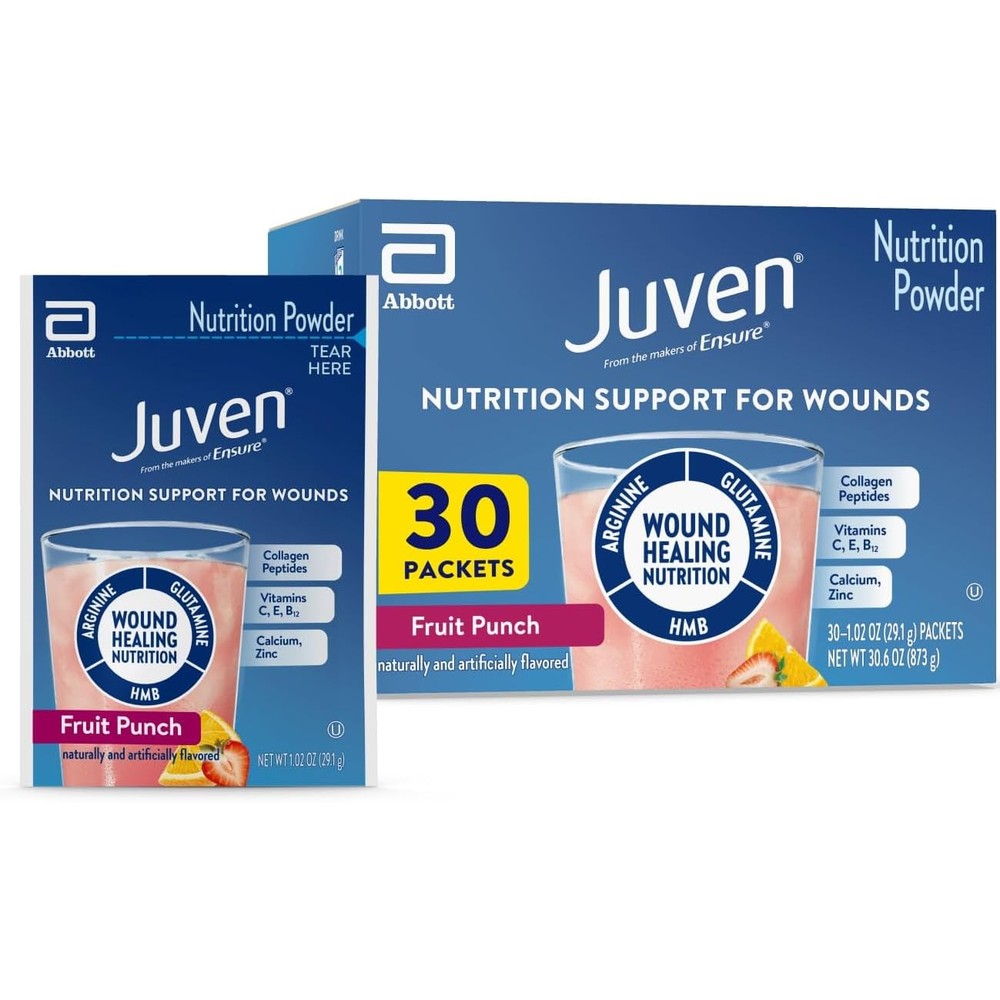 Juven Therapeutic Nutrition Drink Powder Fruit Punch front view packaging
