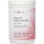Alaya Naturals Multi Collagen Peptides Powder front view container on solid background