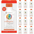 Youtheory liquid collagen peptides packets front view showing twelve berry flavor tubes for skin hair and nails.