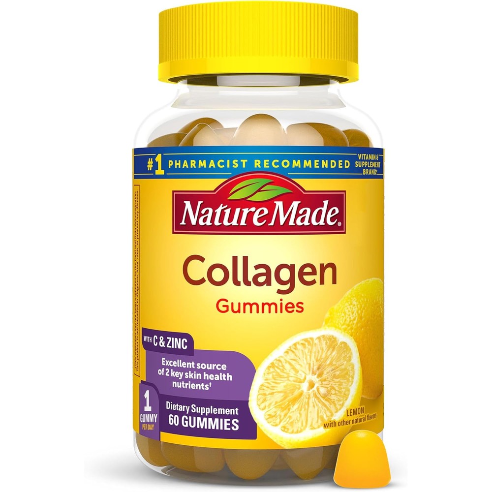 Nature Made Collagen Gummies 60 count bottle front view for healthy skin support supplement.