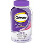 Caltrate 600 Plus D3 Minerals advanced bone health calcium supplement front bottle label view