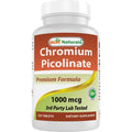 Best Naturals Chromium Picolinate 1000 mcg 120 tablets front view bottle packaging