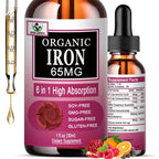 Vita Letuo Liquid Iron Supplement for Women front view showcasing the dropper bottle packaging.