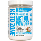 Divine Health Keto Zone MCT Oil Powder front view showing coconut cream flavor packaging.