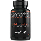 SmarterVitamins Caffeine and L-Theanine with MCT Oil 50 softgels front bottle view