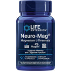 Life Extension Neuro-Mag Magnesium L-Threonate front view bottle of brain health supplement.