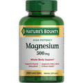 Nature's Bounty Magnesium 500 mg 200 Tablets front bottle view showing high potency muscle health support.
