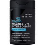 Sports Research Magnesium L-Threonate 90 veggie capsules front bottle view for brain health