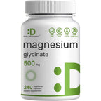 Deal Supplement Magnesium Glycinate 500mg bottle front view showing 240 vegetarian capsules text.