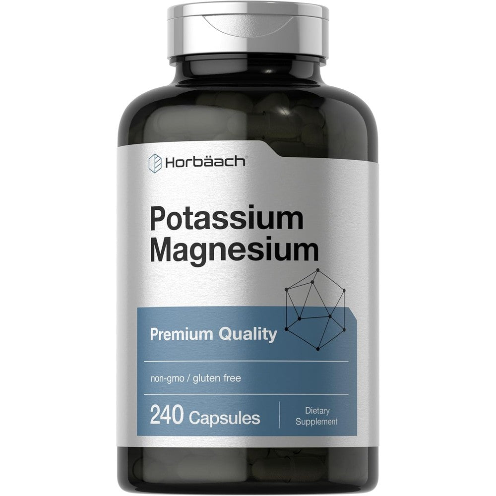 Horbäach Potassium Magnesium 240 Capsules front view bottle premium mineral complex