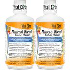 Vital Earth Minerals Fulvic Humic Mineral Blend front view of thirty two fluid ounce bottle
