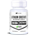 HealthFare Lithium Orotate 130mg front view of white bottle with black labeling for mood support