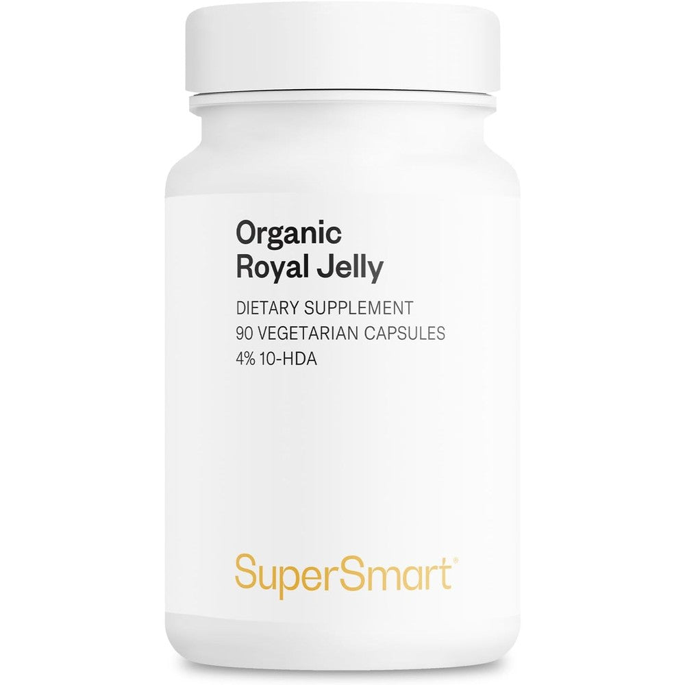 Supersmart Organic Royal Jelly 300mg bottle front view for immune health