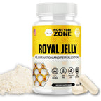 HoneybeeZone Royal Jelly 500mg 60 veggie capsules front bottle view for daily energy booster