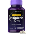 Carlyle Melatonin 10mg 300 Softgels front view bottle of extra strength sleep aid supplement