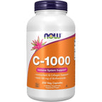 NOW Foods Vitamin C 1000 mg 250 vegetarian capsules front bottle view for daily immunity