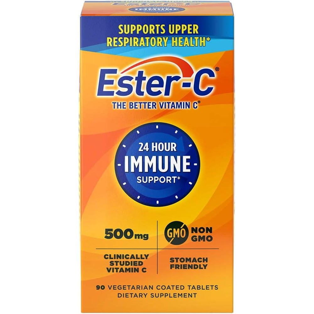Ester-C 24 Hour Vitamin C 500 mg 90 tablets front bottle view premium immune supplement