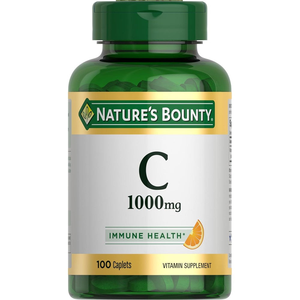 Nature's Bounty Vitamin C 1000 mg bottle front view showing product labeling for immune support daily wellness