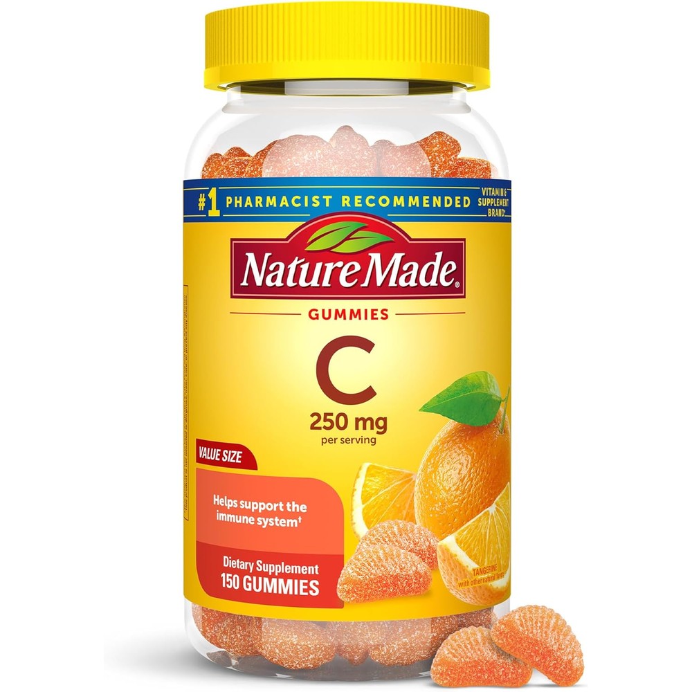 Nature Made Vitamin C 150 Gummies front bottle view for adult immune support.