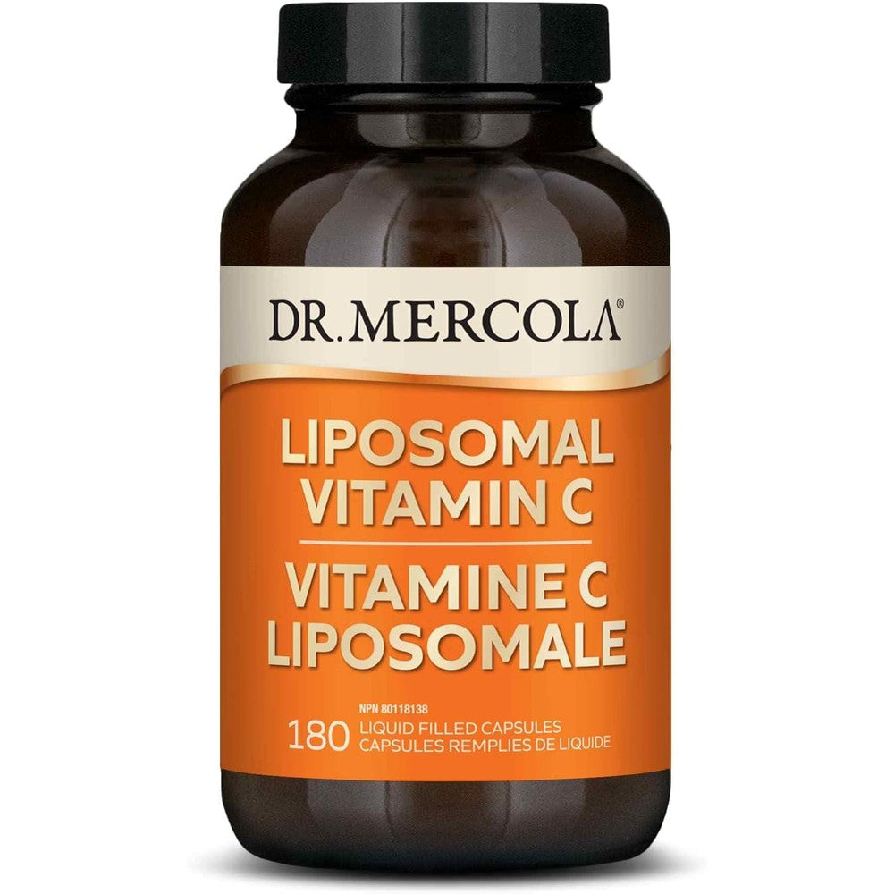 Dr. Mercola Liposomal Vitamin C 180 capsules bottle front view showing product labeling
