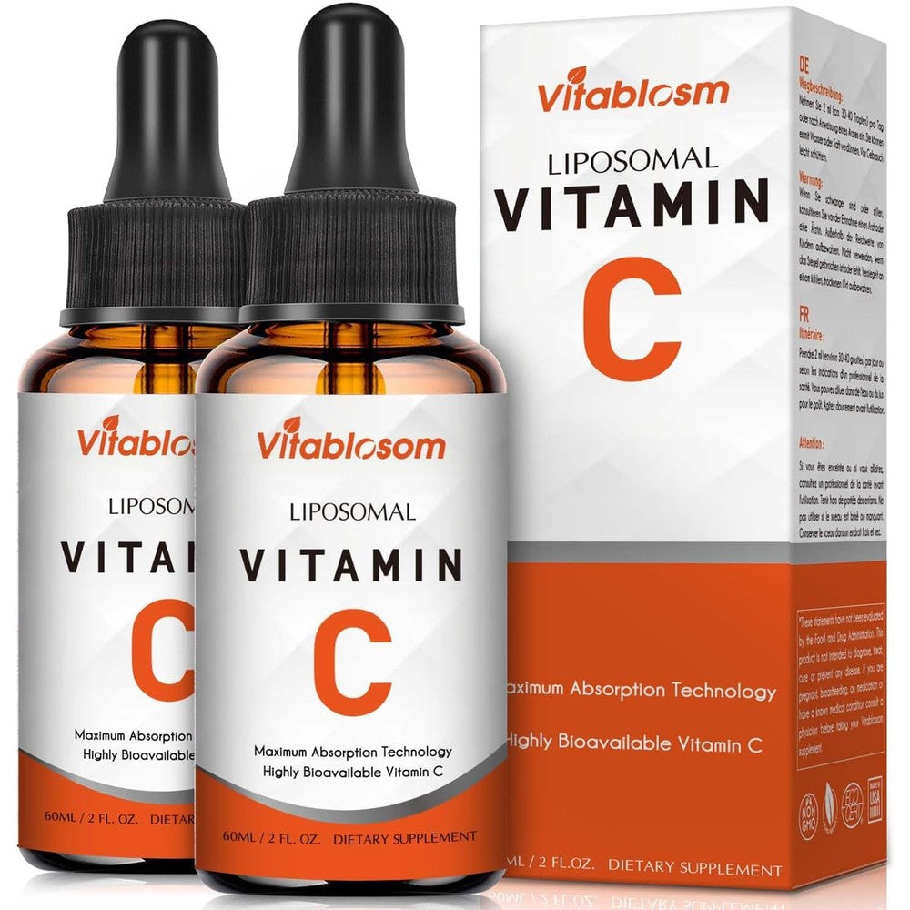 Vitablosom Liposomal Vitamin C 2000mg Liquid 60ml front bottle view for daily immune health