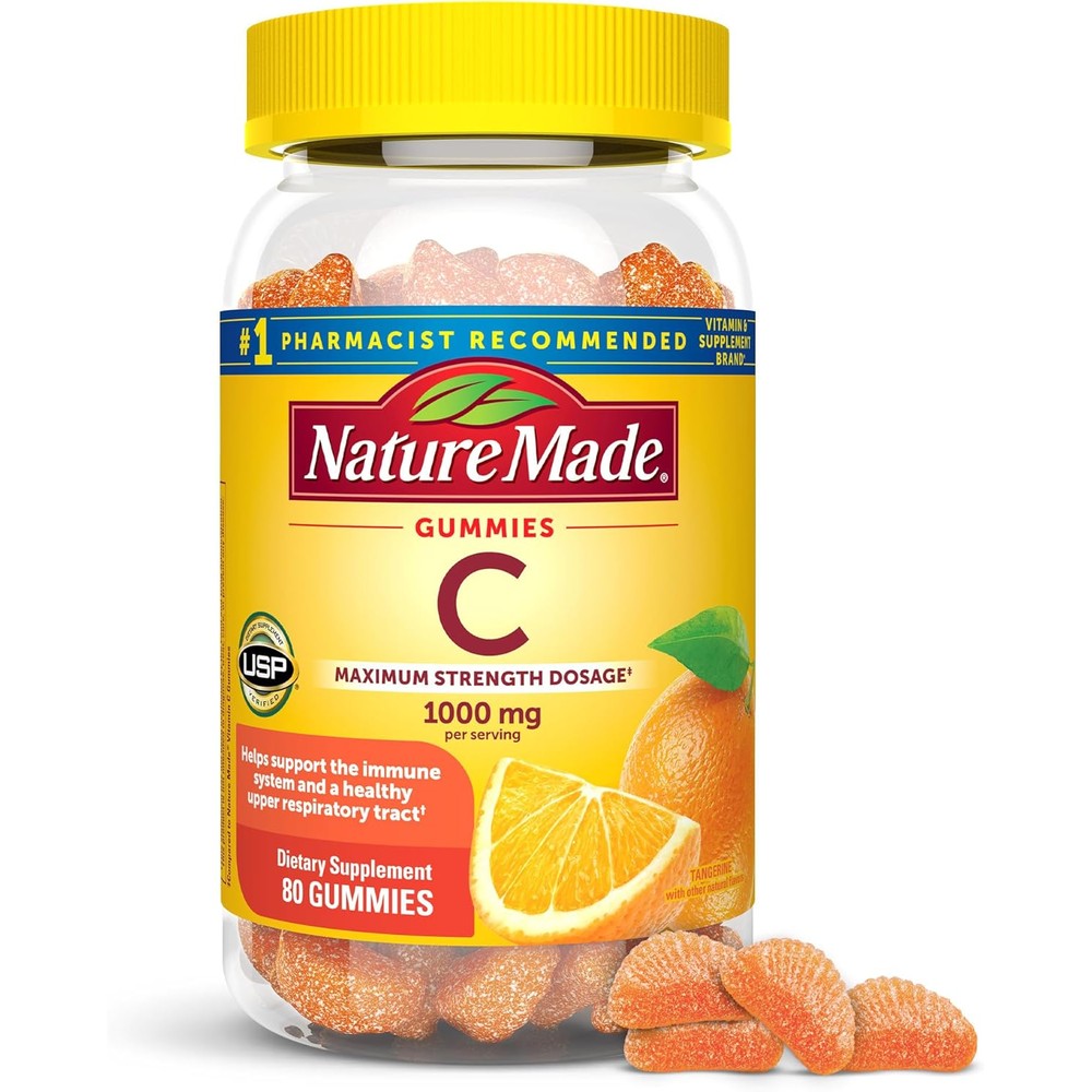 Nature Made Vitamin C Gummies front view bottle for adult immune support.