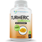 Doctor Recommended Turmeric Curcumin 2250mg front view of 180 veggie capsules bottle for joint health