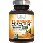Nature's Nutrition Turmeric Curcumin 240 Capsules front label showing joint support benefits