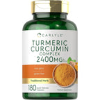 Carlyle Turmeric Curcumin 2400mg 180 capsules bottle front view showing product labels and herbal wellness complex details