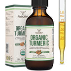 Double Wood Supplements Organic Turmeric Curcumin Liquid Drops front view bottle for joint health