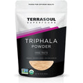 Terrasoul Superfoods Organic Triphala Powder 16 Ounces front view pouch for natural body detox.