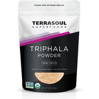 Terrasoul Superfoods Organic Triphala Powder 16 Ounces front view pouch for natural body detox.