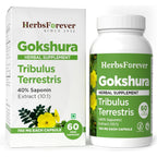 Herbsforever Gokshura Tribulus Terrestris Extra Strength 60 Vegan Capsules front view
