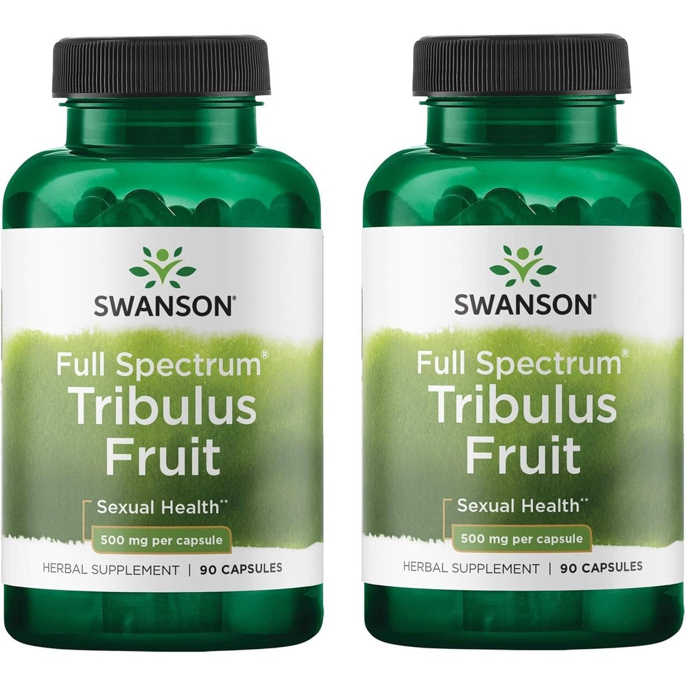 Swanson Full Spectrum Tribulus Fruit 500 mg 90 Capsules front view herbal supplement