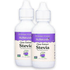 NuNaturals Clear Extract NuStevia Liquid Drops 2 pack front view