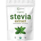 Micro Ingredients Pure Organic Stevia Powder 8 Ounce front view packaging